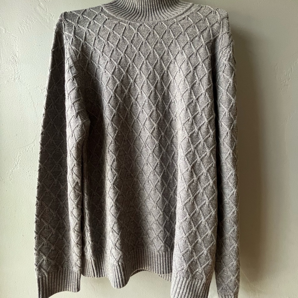 Peter Millar Men's Gray Cable Knit Sweater ~ XL